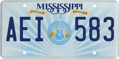 MS license plate AEI583