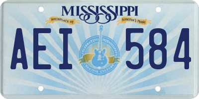 MS license plate AEI584