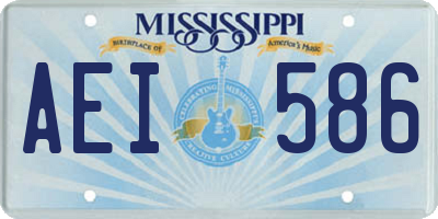 MS license plate AEI586