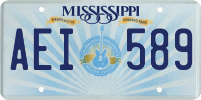 MS license plate AEI589