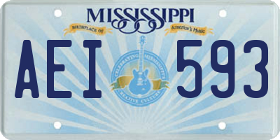 MS license plate AEI593