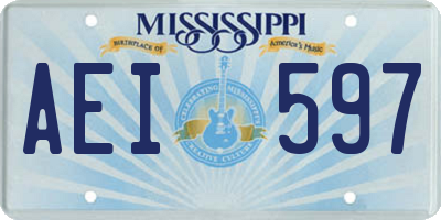 MS license plate AEI597