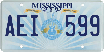 MS license plate AEI599