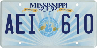MS license plate AEI610