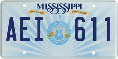 MS license plate AEI611