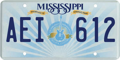 MS license plate AEI612