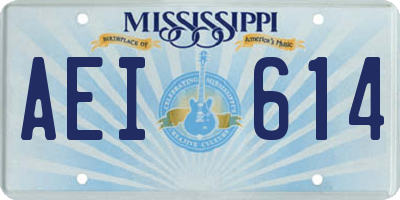 MS license plate AEI614