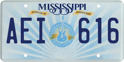 MS license plate AEI616