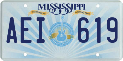 MS license plate AEI619