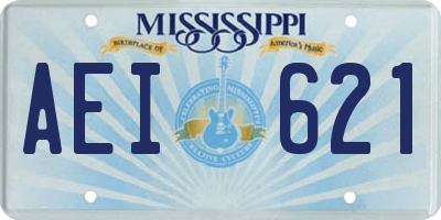 MS license plate AEI621