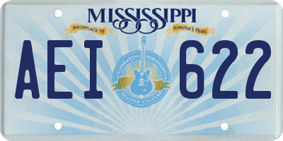 MS license plate AEI622