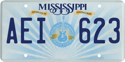 MS license plate AEI623