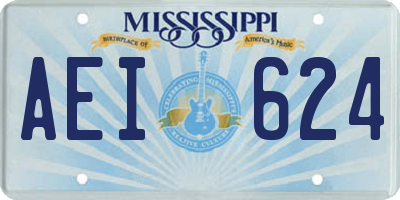 MS license plate AEI624