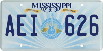 MS license plate AEI626
