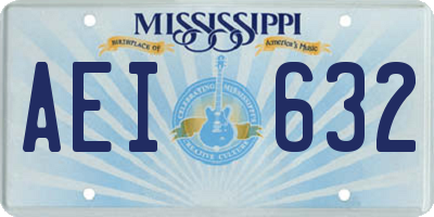 MS license plate AEI632