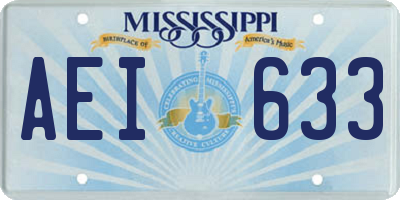 MS license plate AEI633