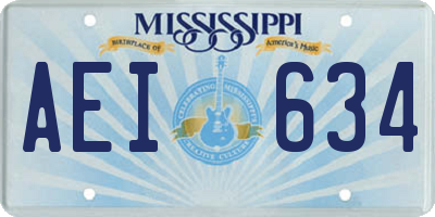 MS license plate AEI634