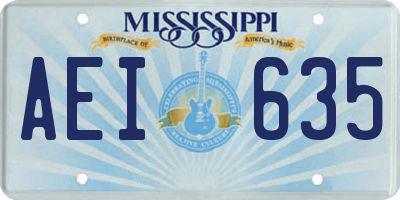 MS license plate AEI635