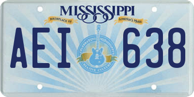MS license plate AEI638