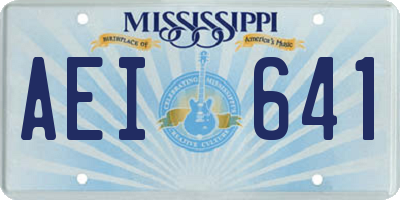 MS license plate AEI641