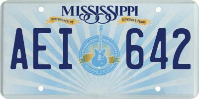 MS license plate AEI642