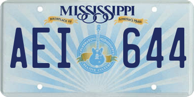 MS license plate AEI644