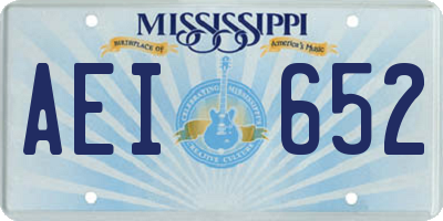 MS license plate AEI652