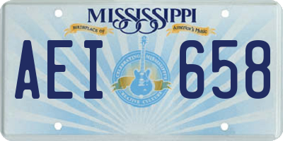 MS license plate AEI658
