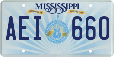 MS license plate AEI660