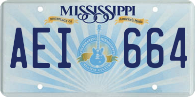 MS license plate AEI664