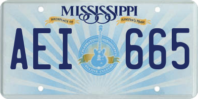 MS license plate AEI665
