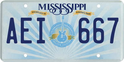 MS license plate AEI667