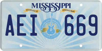 MS license plate AEI669