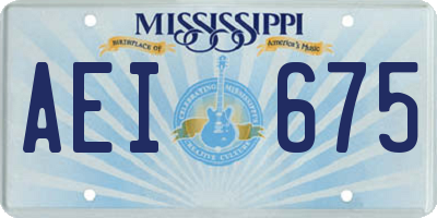 MS license plate AEI675