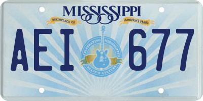 MS license plate AEI677