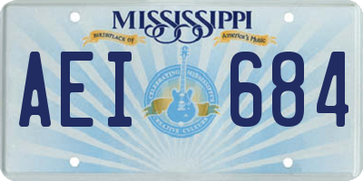 MS license plate AEI684