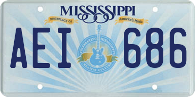 MS license plate AEI686
