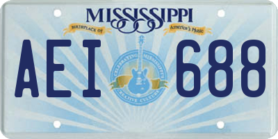 MS license plate AEI688