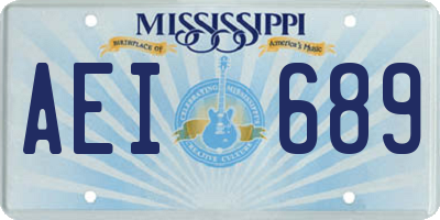 MS license plate AEI689