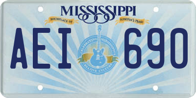 MS license plate AEI690