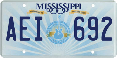 MS license plate AEI692