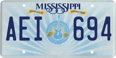 MS license plate AEI694