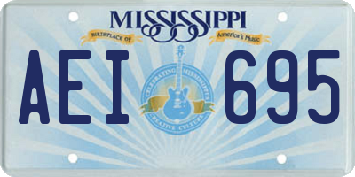 MS license plate AEI695