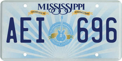 MS license plate AEI696