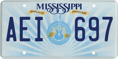 MS license plate AEI697