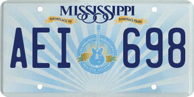 MS license plate AEI698