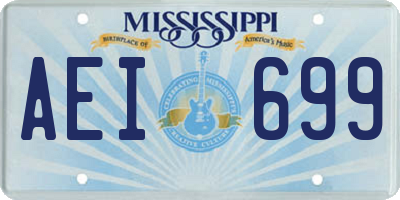 MS license plate AEI699