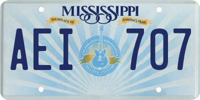 MS license plate AEI707