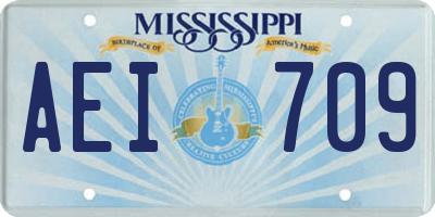 MS license plate AEI709