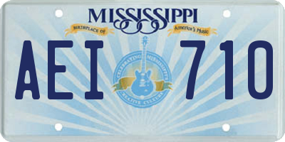 MS license plate AEI710